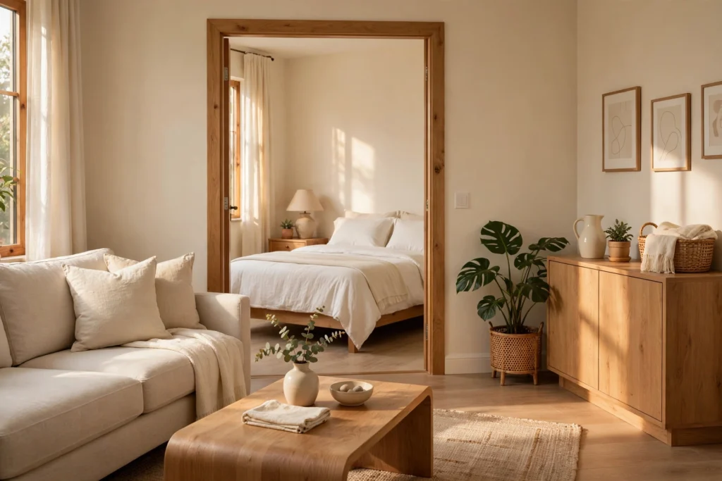 Bright tidy home maintained with a daily cleaning routine
