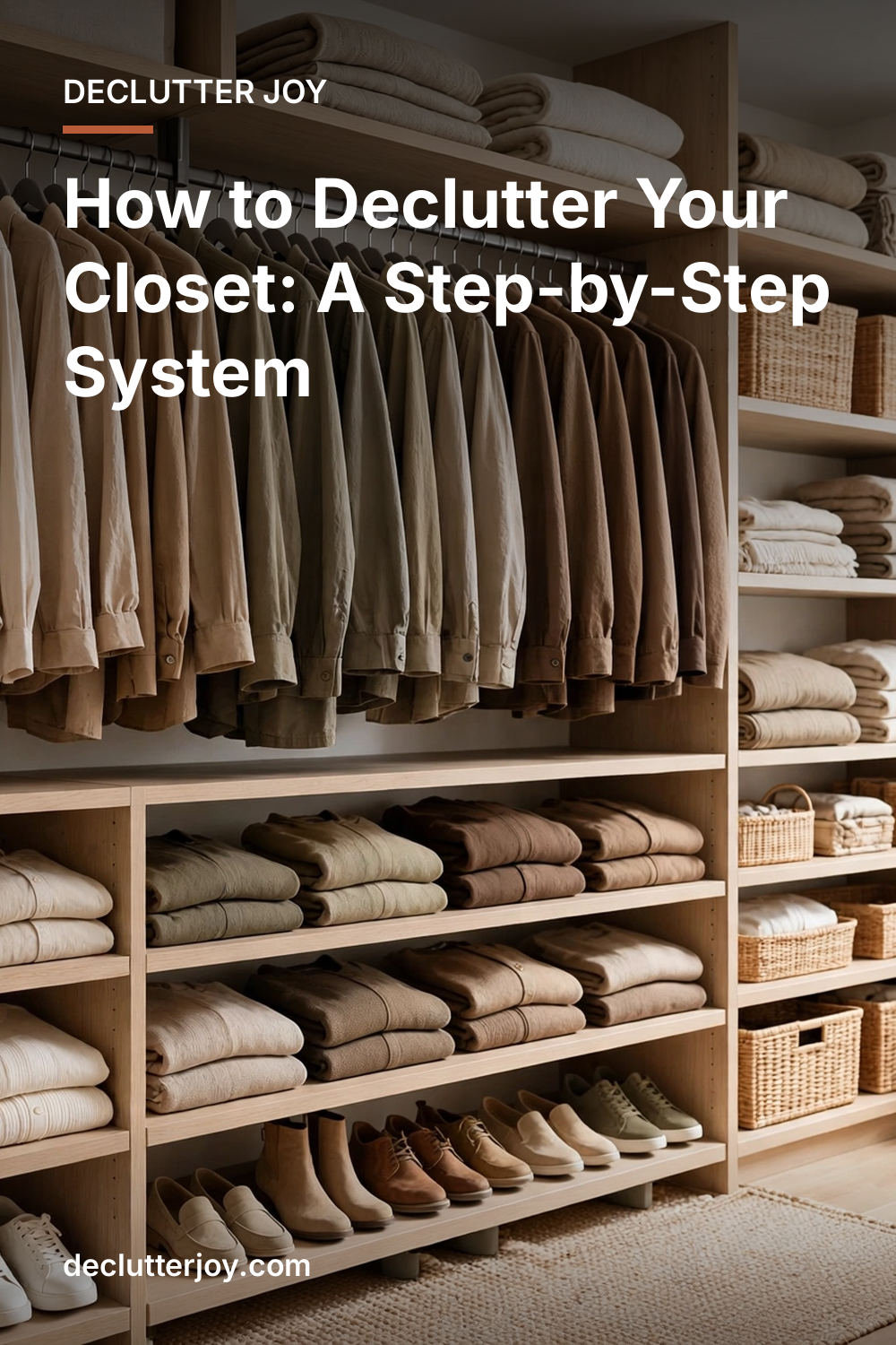 How to Declutter Your Closet A Step-by-Step System - Declutter Joy pin