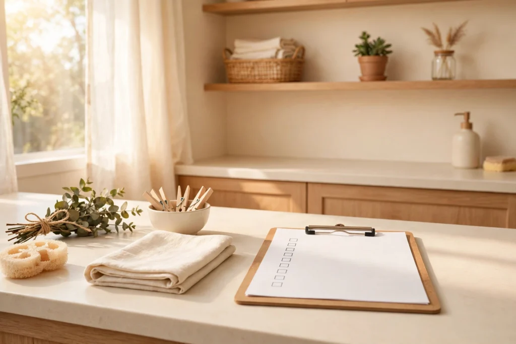 Bright tidy home with a decluttering checklist